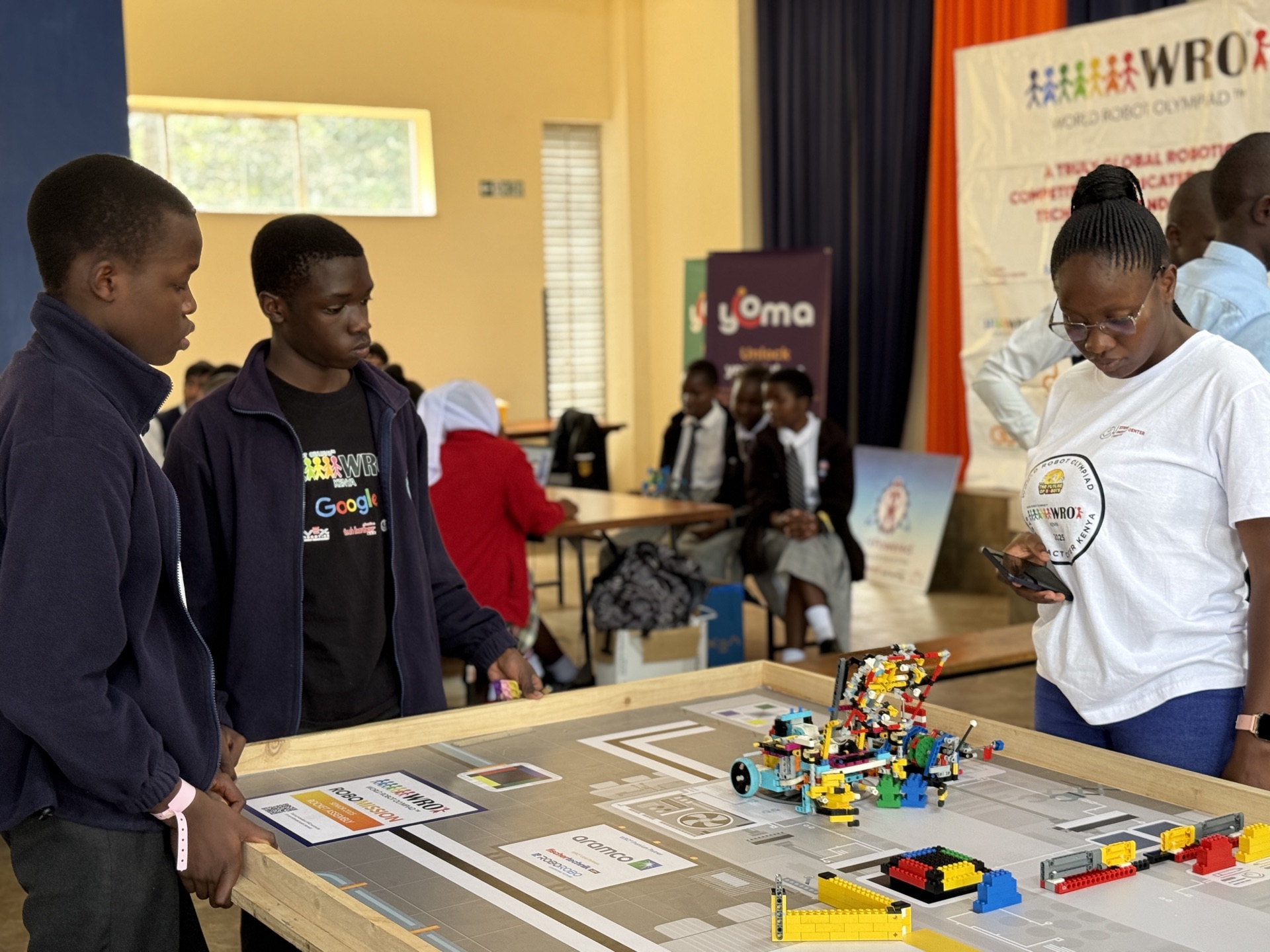 Students working on LEGO robotics